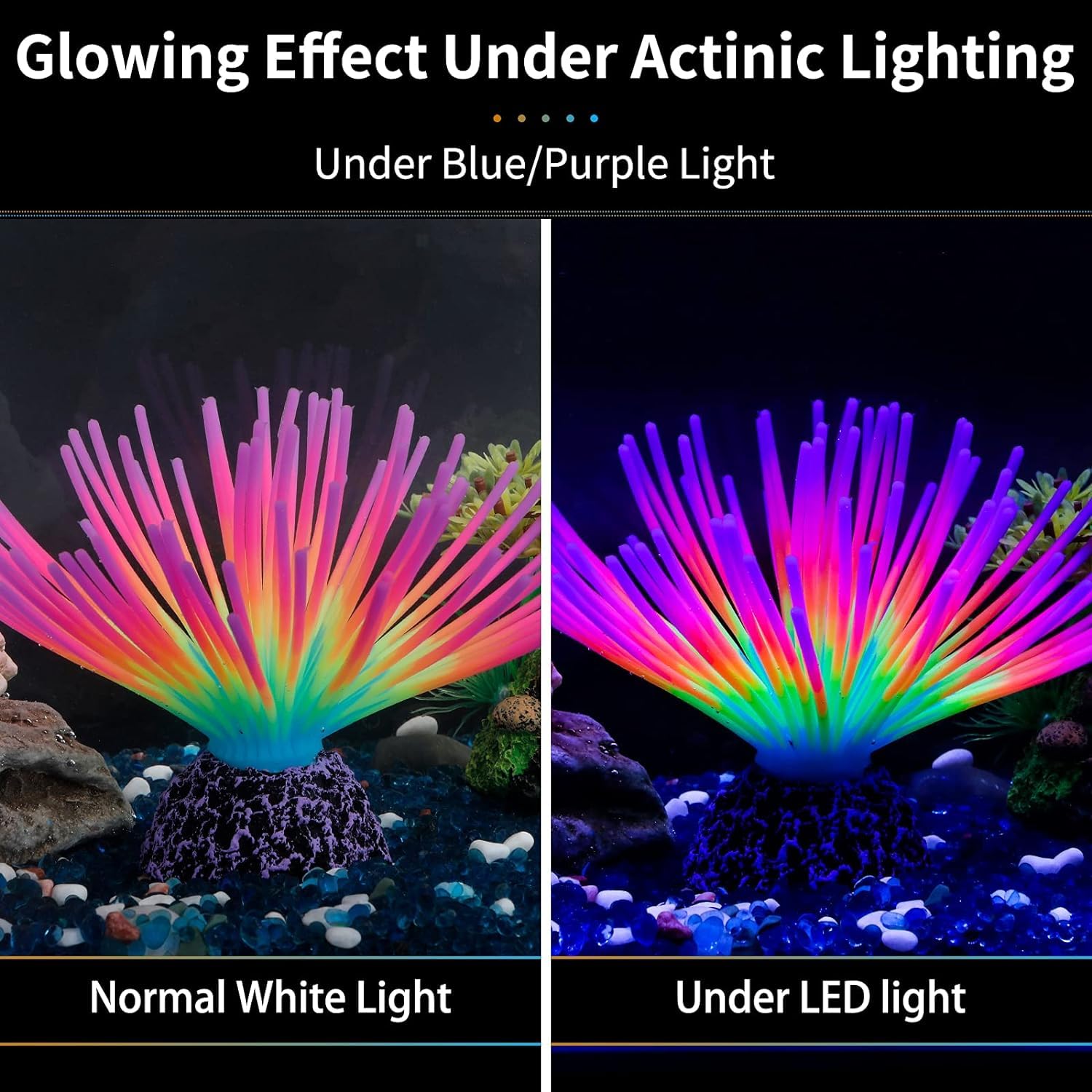 Artificial Aquarium Coral | Glowing Effect (Under Led Light)