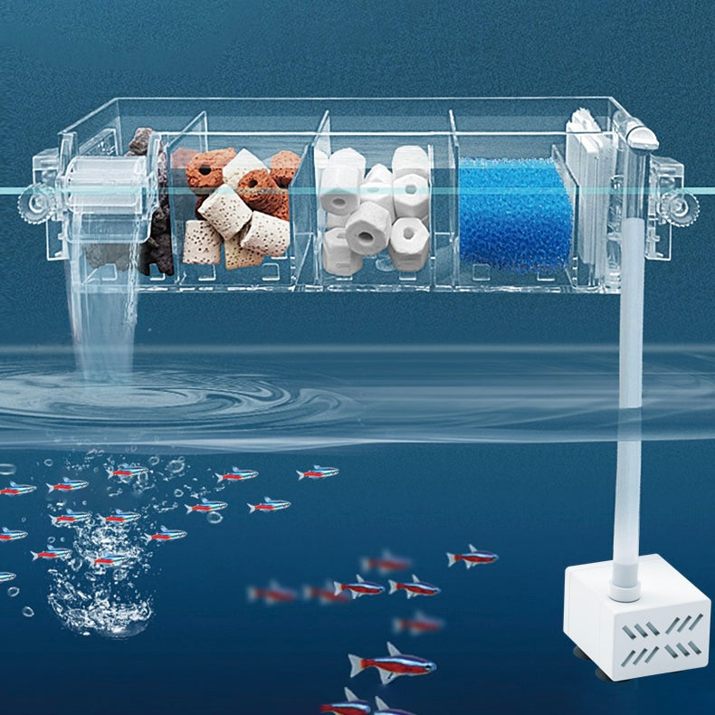 Multi Layer Aquarium Top Sump Filter with Pump, Filter Pad & Bio Wheel