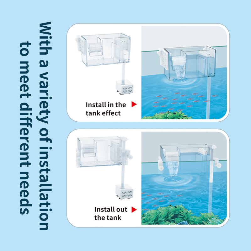Multi Layer Aquarium Top Sump Filter with Pump, Filter Pad & Bio Wheel